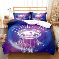 Galaxy Dreamcatcher Bedding Set King/Queen Size,Eye Feathers Pattern Duvet Cover,Boho Tribal Ethnic 2/3pcs Polyester Quilt Cover