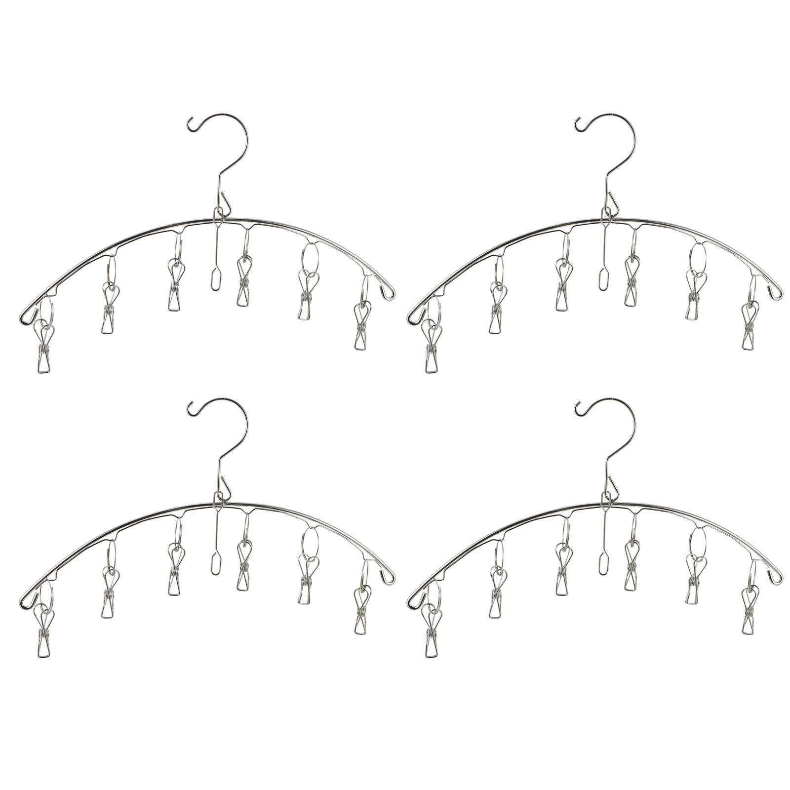 

4 Pcs Portable Clothes Rack Clothespin Windproof Clips Socks Drying Racks Coat Hanger Multi-Purpose Travel