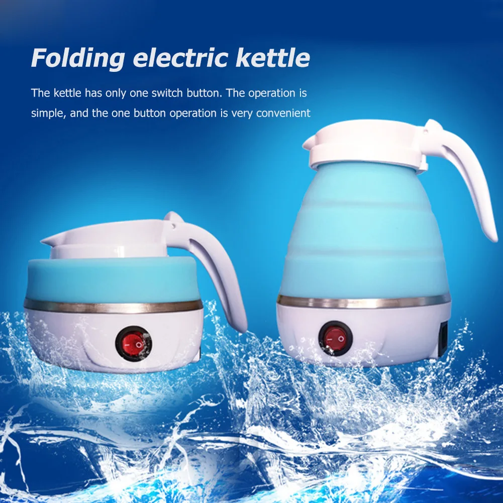 

Travel Household Folding Kettle Silicone Portable Kettle Compression Foldable Leakproof Electric Kettle