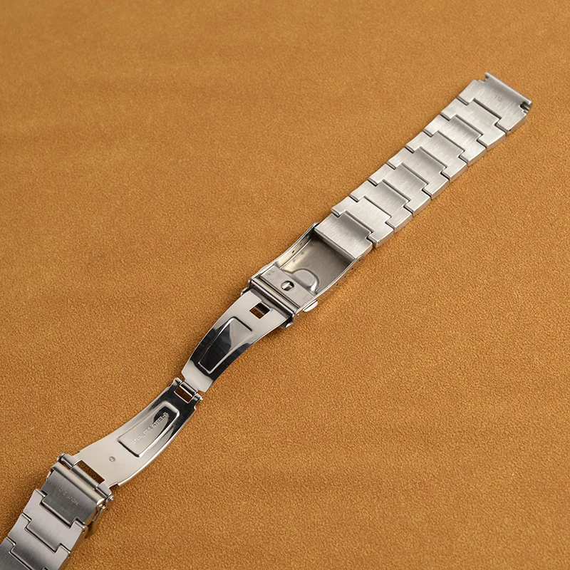 Stainless Steel Watchband Strap Fold Buckle Clasp Wrist Belt Bracelet Silver For Seiko Watch Accessories