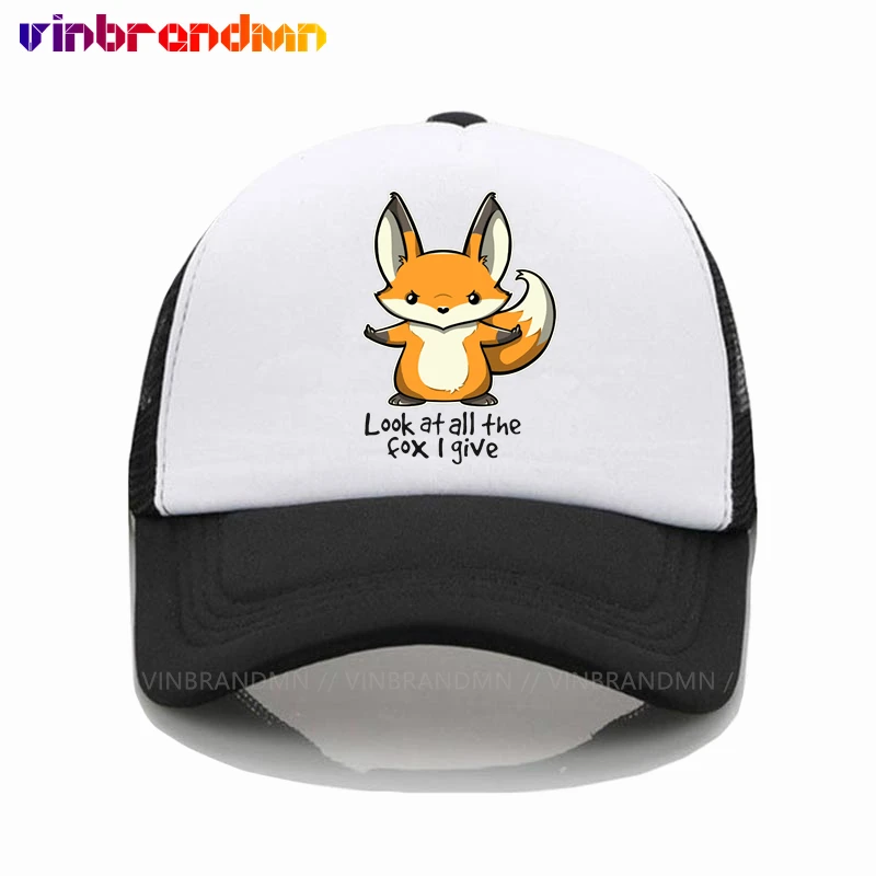 

Летняя Бейсболка унисекс, сетчатая Кепка s Look At ALL THE FOX I Give, мультяшный стиль, Повседневная Кепка-тракер, креативная Кепка s, Прямая поставка