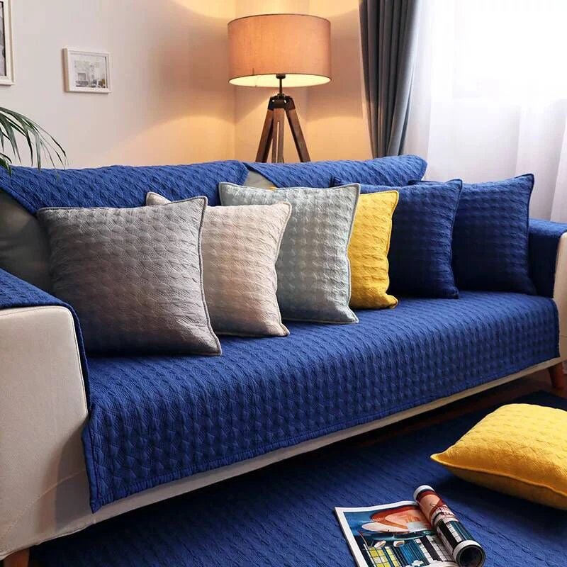 

5 Colors Cotton Sofa Cover For Living Room Sofa Seat Cushion Cover For 4 Seasons Back Cushion Towel Anti-slip Couch Cover Home