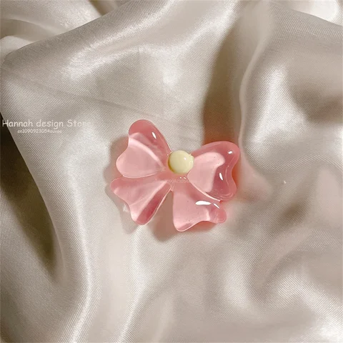 Корейский 3D милый прозрачный цветок с бантом, ручка для телефона Tok Griptok, японский держатель для телефона для iPhone 15, 14, 13, держатель для телефона Pro Max