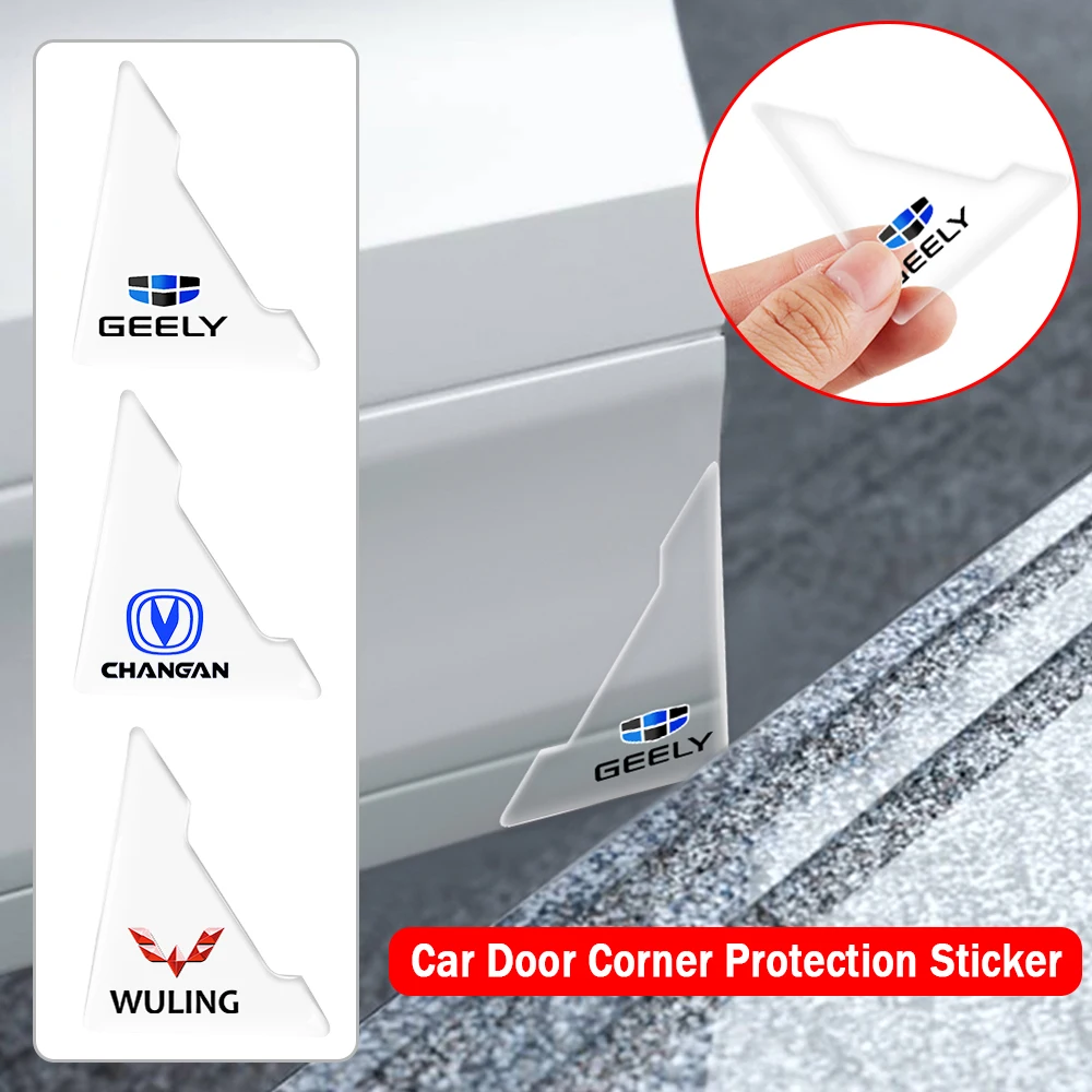 

2pcs Transparent Car Door Corner Anti-Scratch Protector Stickers for Geely Emgrand SUV X7 EC7 EC8 Atlas Boyue CK2 CK3 GC6 LC GC9