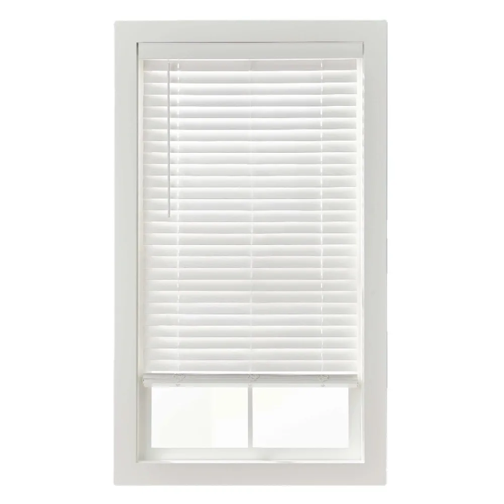 

2-inch Cordless Faux Wood Horizontal Window Blinds, White, 34X72 Easy To Maintain - Just Wipe with A Soft Cloth