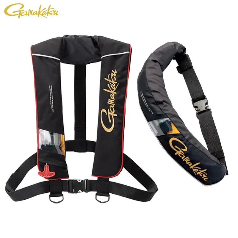 

Надувная рыболовная куртка Gamakatsu, автоматическая надувная лодка, жилет для рыбалки в океане, регулируемая модель без газовой бутылки