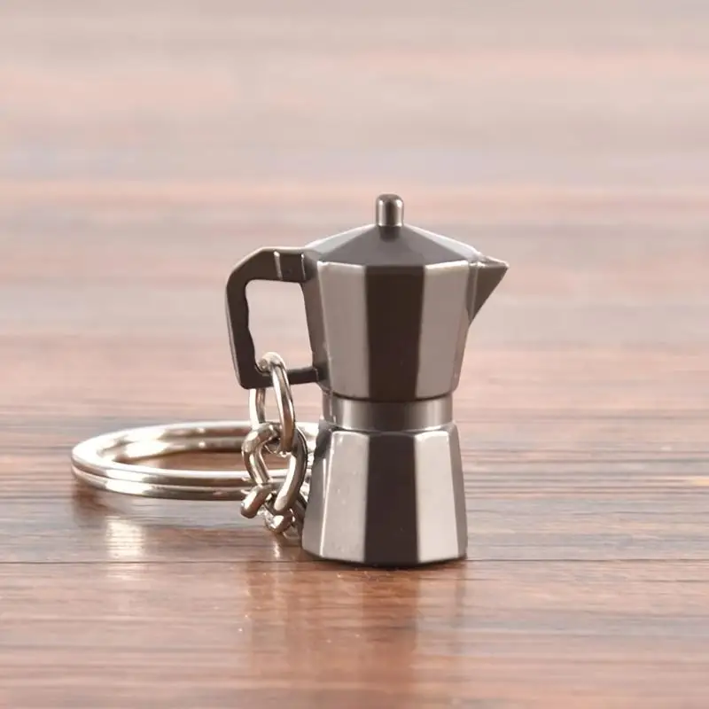 Фото Брелок-подвеска Moka Pot: креативный аксессуар для бариста, милый сувенир для рюкзака и ключей от машины №1