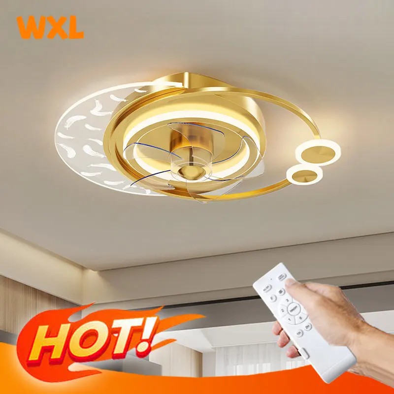 

Children's room led fan light Bedroom ceiling fan with remote control Adjustable Brightness Home Fan Light Simple and modern