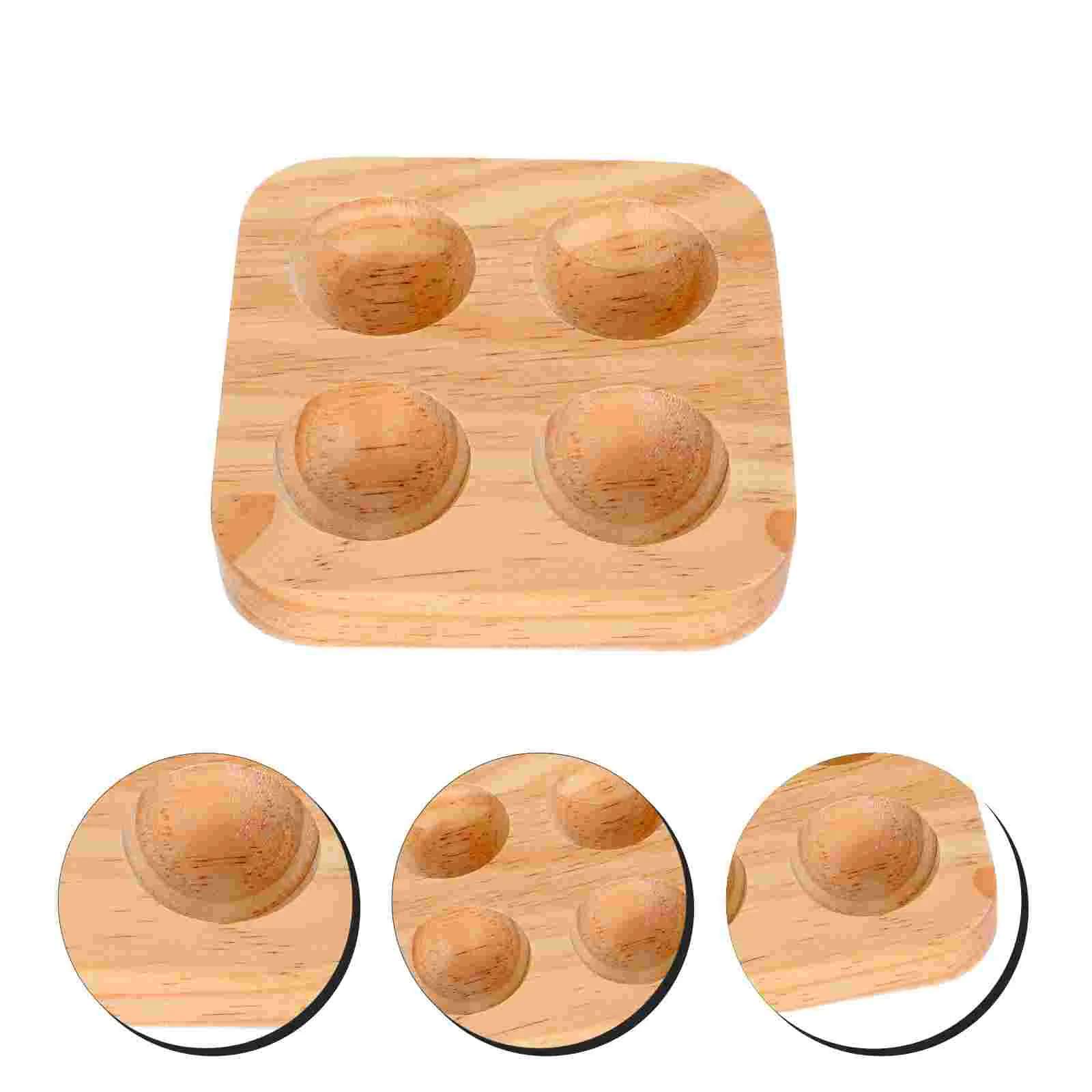 

Egg Holder Wooden Tray Wood Storage Refrigerator Container Countertop Deviled Rack Display Organizer Fresh Cup Rustic Chicken