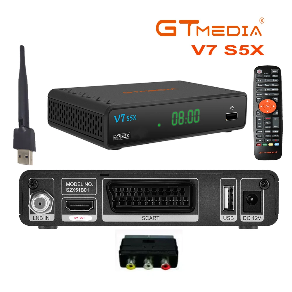 

Original GTmedia V7 HD S5X S2X DVB-S S2S2X VCM ACM multi-stream T2MI V7S HD GTMEDIA V7 S5X HD Satellite Receiver SET TOP BOX