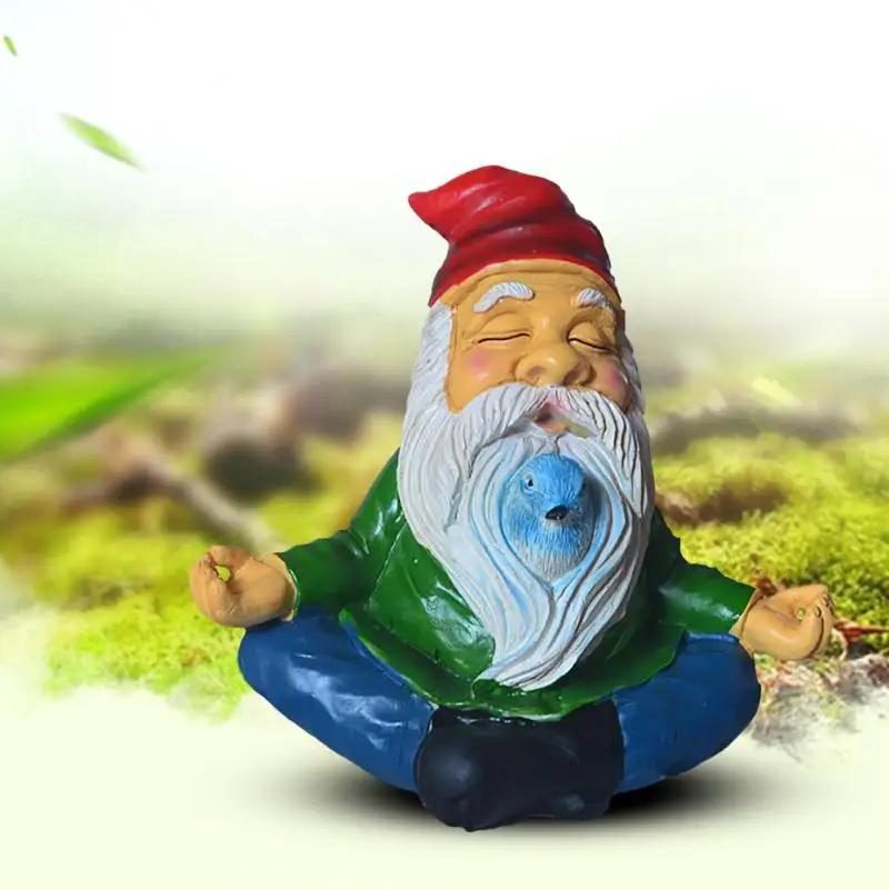 

Meditation Dwarf Ornaments Creative Beard Tibetan Bird Meditation Dwarf Dwarf Zen Garden Statue Home Decorative Resin Crafts