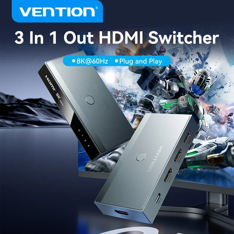 Vention 8K HDMI 2 1 переключатель 60 Гц 4K 120 для XBOX 360 TV PS5 4 ТВ-приставок Blu Ray 3 в