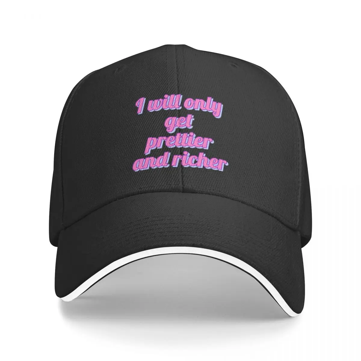 

2023 New I Will Only Get Prettier And Richer Bucket Hat Baseball Cap Luxury Cap Hat For Man Women's