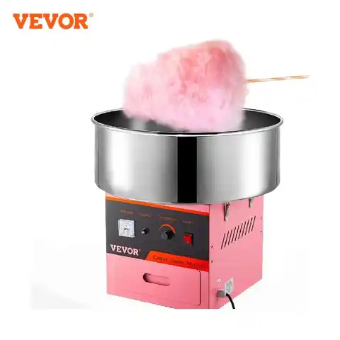 VEVOR Электрическая машина для изготовления сахарной ваты с контролем температуры автоматического цветка зефира необычная сахарная нить для...