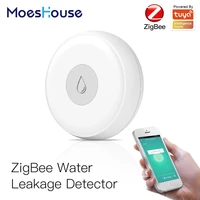 zigbee smart flood sensor water leakage detector flood overflow alert security alarm system tuyasmart life app remote control