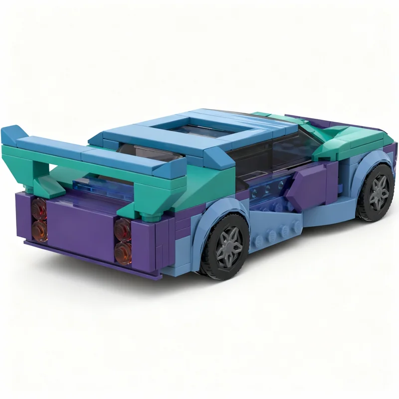 Фото 189 деталей MOC City Champions E-type Ocean Car, модель из строительных блоков, рождественский подарок, игрушка для сборки, 3D-конструктор, творческий подарок на день рождения. №3