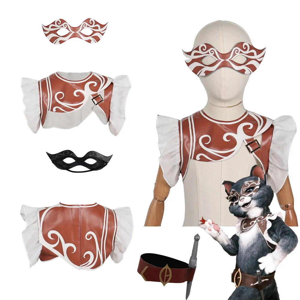 

Косплей Костюм Puss Cos в ботинках с котенком и мягкими лапами, Детский костюм для косплея, детская маска, топ, пояс, Маскировка для мальчиков, карнавальный костюм на Хэллоуин