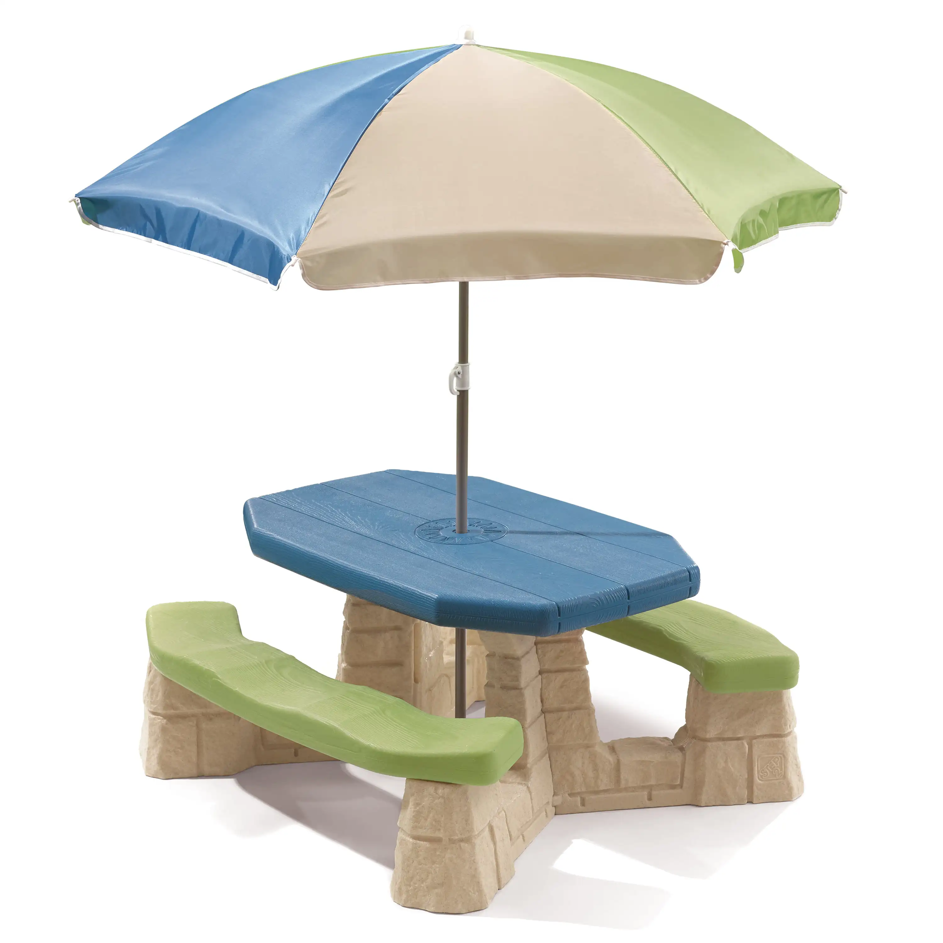 

Naturally Playful Picnic Table with Removable Umbrella, Plastic