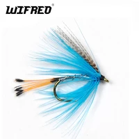 wifreo 10pcs 12 blue silver trout fishing fly pheasant tail