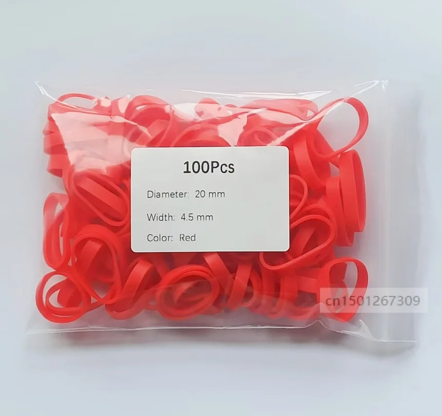 

Миниатюрная Красная резиновая лента диаметром 20 мм, эластичные небольшие резинки для упаковки, 100/200/500-вы выбираете количество