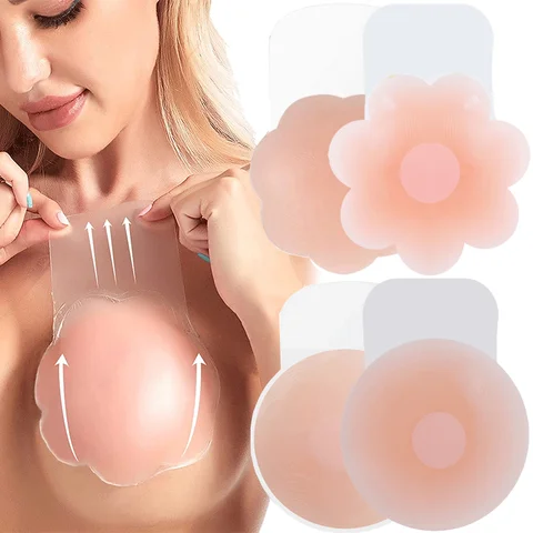 Silicone Lifting Nipple Cover Reusable Women Invisible Lift Up Bra Stickers Bra Breast Petals Pasty Pad Strapless Sticky Bras