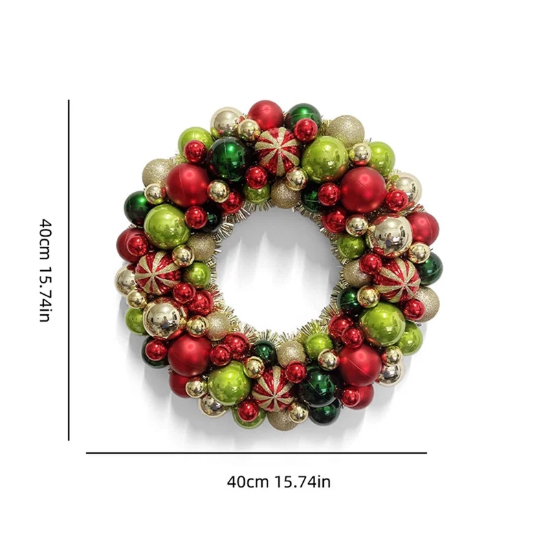 Рождественский венок для входной двери красочные шары круглый стены праздничные
