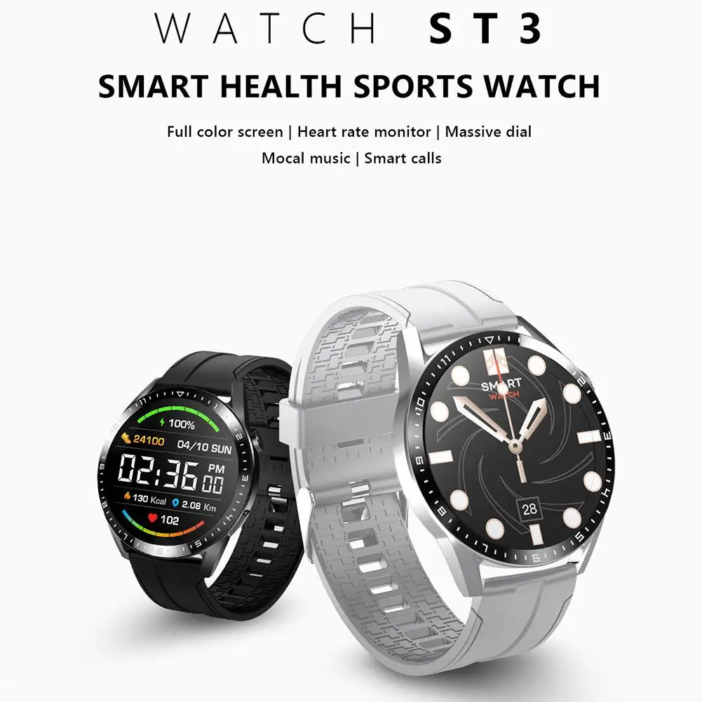 

ST3 Smart Watch For Women Men 1.32" TFT Screen Heart Rate Monitoring IP67 Waterproof Fitness Smartwatch With Multi Sport Modes