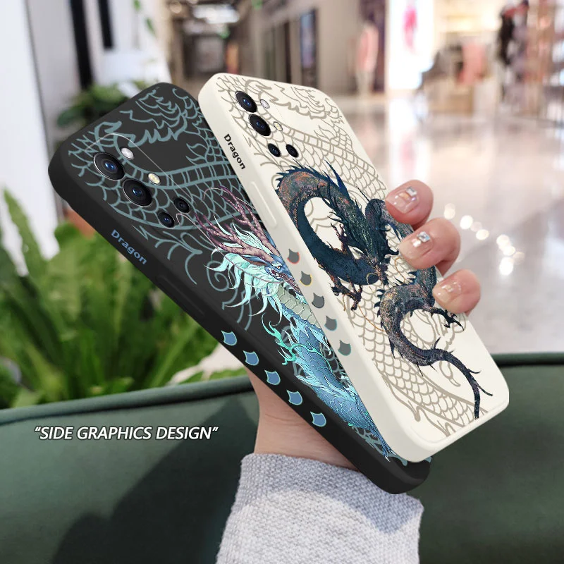 dragon totem phone case for oneplus 9r 9rt 9 8t 8 7 7t pro 5g liquid silicone cover free global shipping