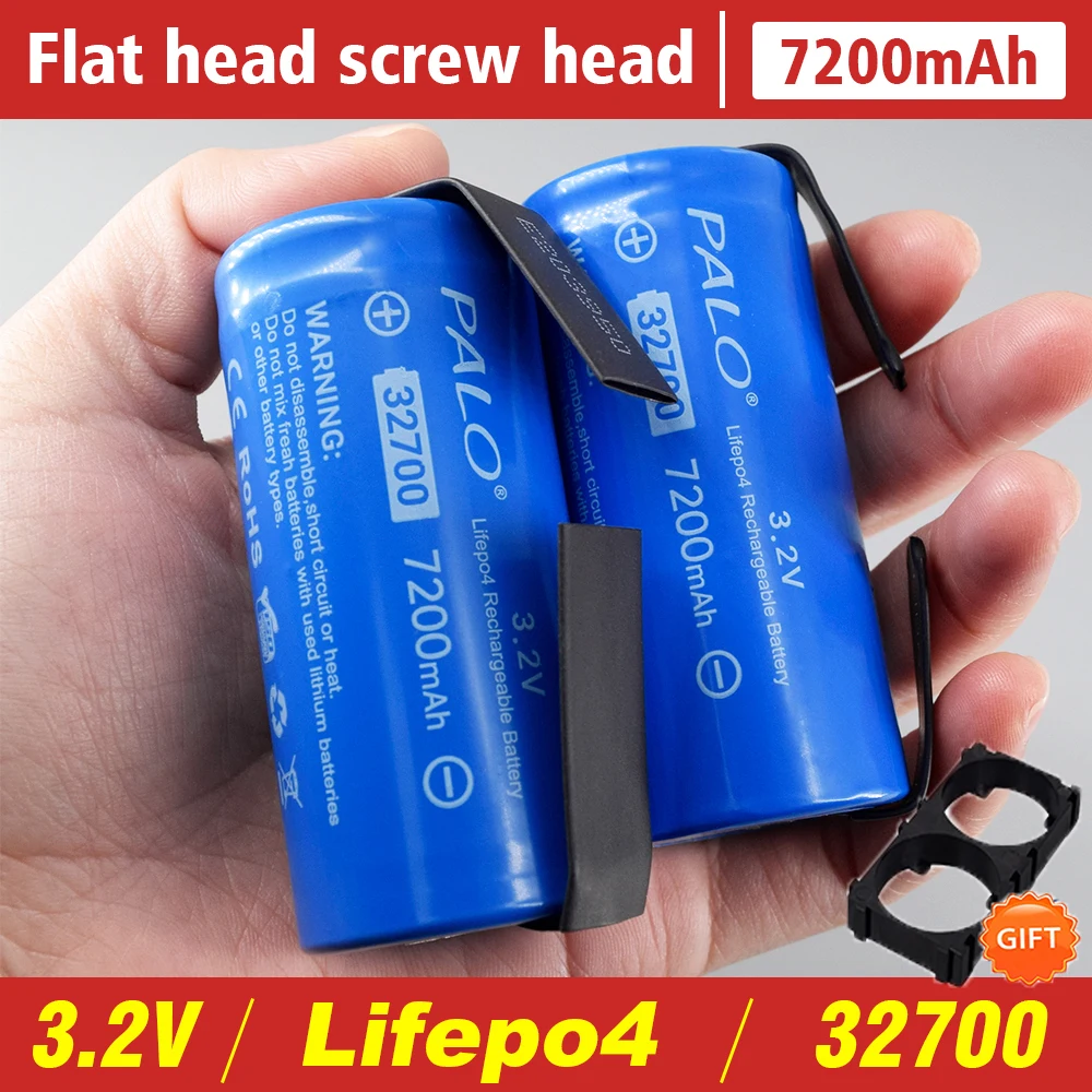 

PALO 3.2V 32700 7200mAh LiFePO4 Battery 35A Continuous Discharge Maximum 55A High power battery 32700 battery