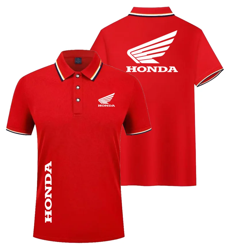 

Летние топы, футболки с короткими рукавами, гоночные мотоциклы с логотипом Honda, рубашки поло, мотоциклетные топы с принтом