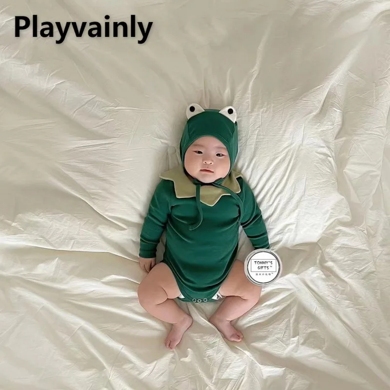 

Детское осеннее боди в форме лягушки, с длинным рукавом и шапочкой