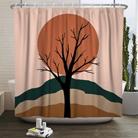 mid century modern shower curtain minimalistic bathroom curtain art image waterproof 180x180cm bathroom curtain with hooks decor