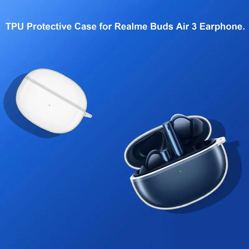 Прозрачные чехлы из ТПУ для realme Buds Air 3, беспроводные наушники с Bluetooth, защитный чехол для realme Airbuds 3, кожаный чехол-бампер
