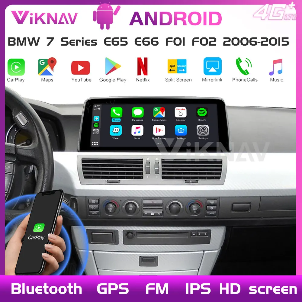 Автомобильный радиоприемник на Android 11 для BMW серий 7 E65 E66 F01 F02 2006-2015 система CCC GPS