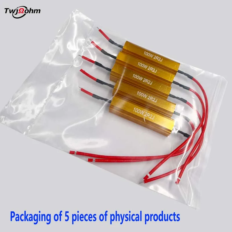 

RX24-100W high-power gold aluminum case resistor 2.2RJ ohm wire wound resistor