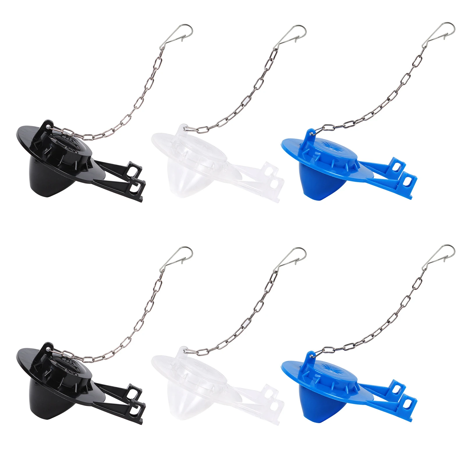 

6pcs Universal Water Saving Tank Home Seal PVC 2 Inch Plug With Chain Replacement Parts Flush Valves Toilet Flapper Long Lasting