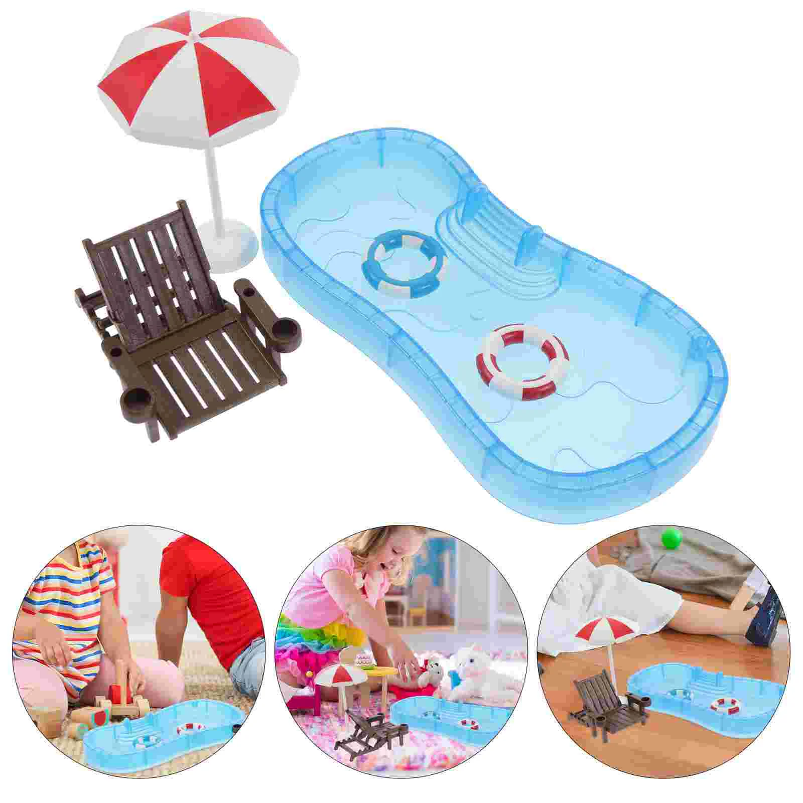 

Scale Dolls Pool Doll House Furniture And Accessories Set Micro Scene Ornaments for Doll Scene Decor House