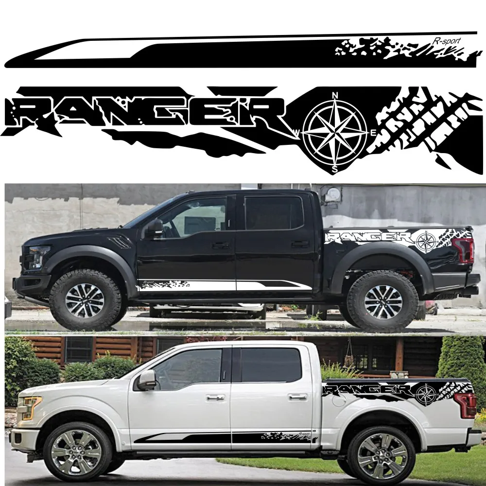 

Adventurers tire tracks the compass car stickers decoration vinyl hood after For ford Ranger door lathe accessories