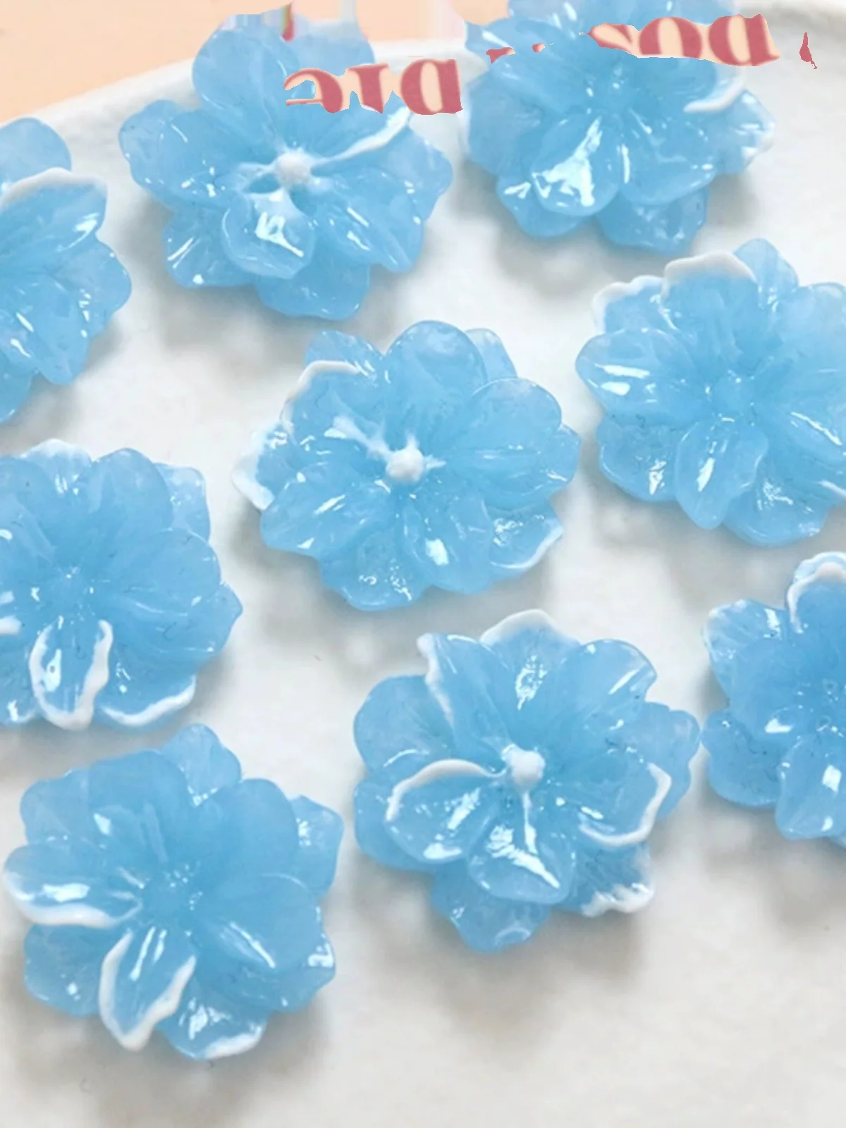 Универсальный цветок ледяной синий цветущая гардения DIY аксессуары из смолы