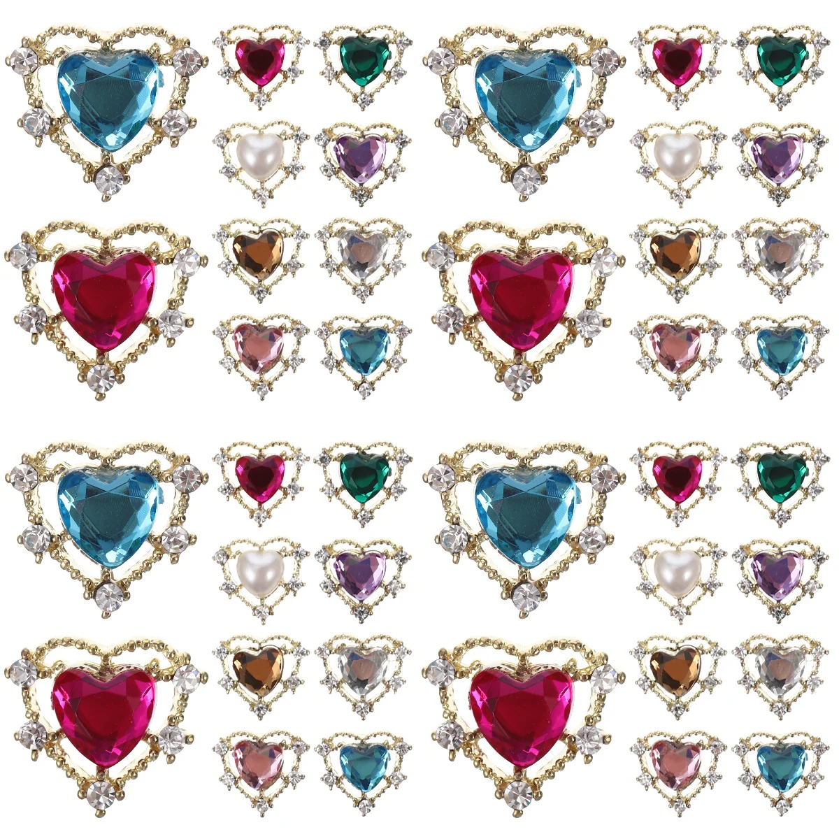 

40 DIY Manicure Decor Nail Heart Shape Charms Girl Nail DIY Charms