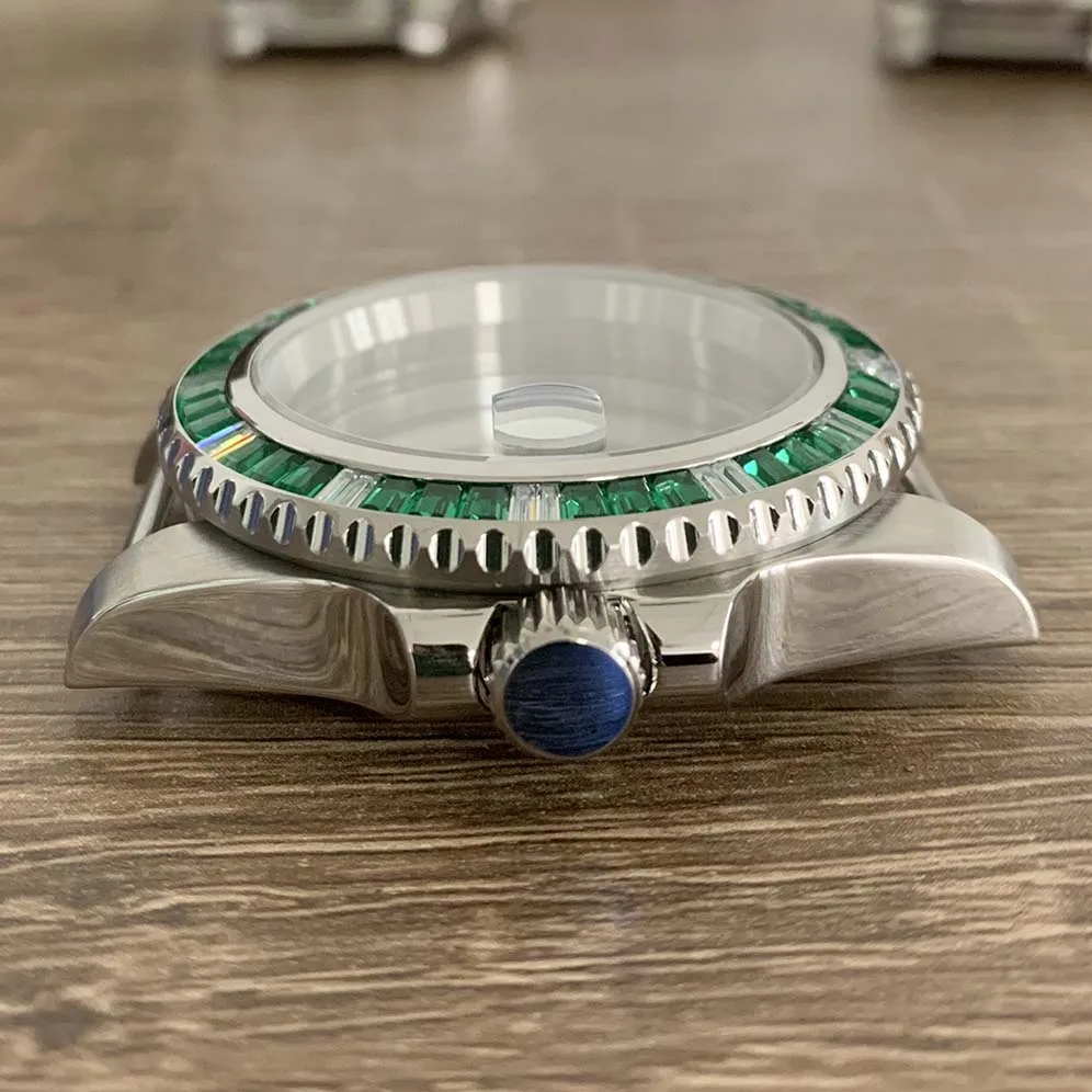 40mm Watch Case Fine Stainless Steel Case  Crystal Ring Sapphire Glass Fit  NH35 NH36 4R 7S Movement Modification Watch Case