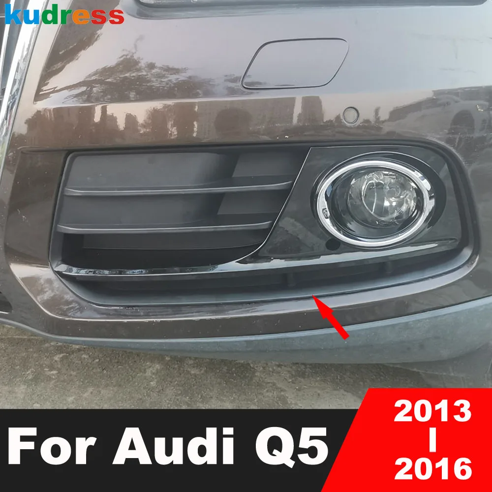 

For Audi Q5 2013 2014 2015 2016 Black Front Grille Grill Fog Light Lamp Cover Trim Car Foglight Replacement Covers Accessories