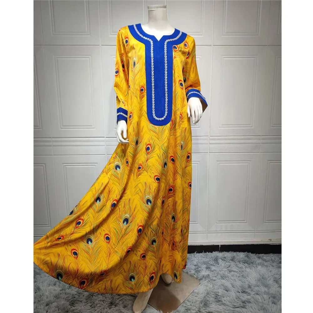 Абая Дубай Турция Мусульманское платье-хиджаб Роскошные бриллианты с цветочным