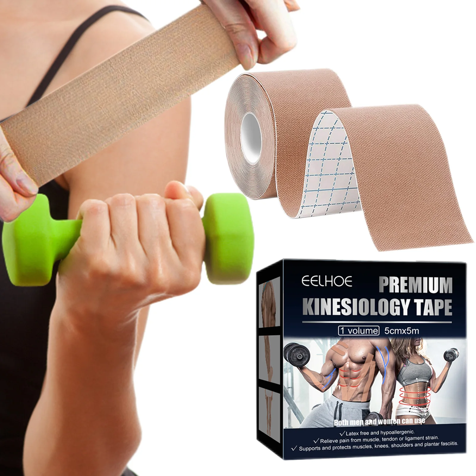 

Athletic Sports Tape Strong Adhesion Breathable Athletic Tapes Latex-Free Elastic Sports Tapes For Ankle Wrist Knee Shoulder Arm