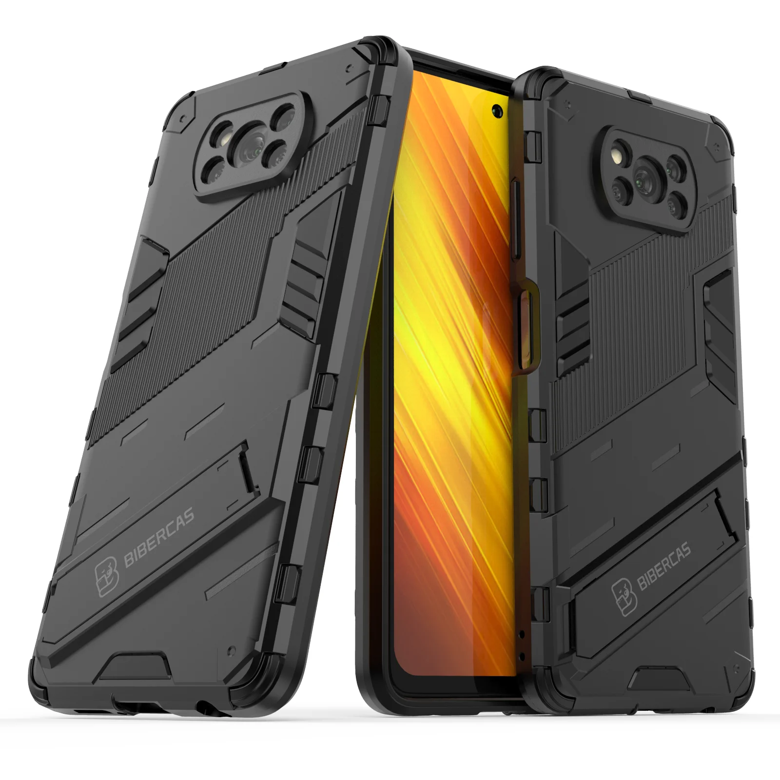 

Armor Shockproof Phone Case For Xiaomi Redmi Poco Note 9S 11 9 X3 Pro Max NFC Colorful Bracket Rugged Anti-Fall Protection Cover