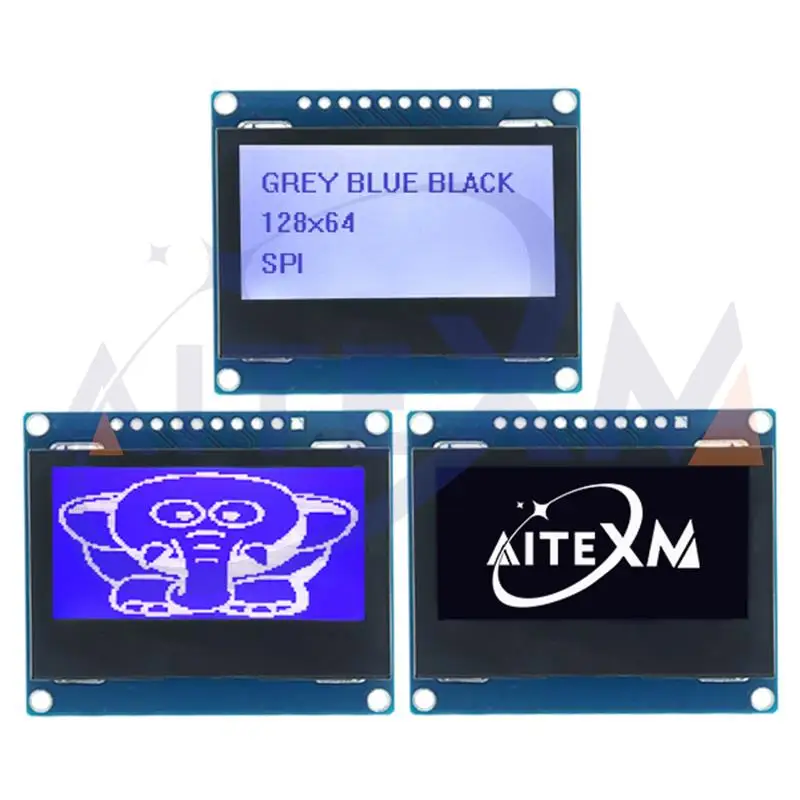 

12864 SPI LCD Module 128X64 SPI ST7567A COG Graphic Display Screen Board LCM Panel 128x64 Dot Matrix Screen for Arduino 3.3V-5V