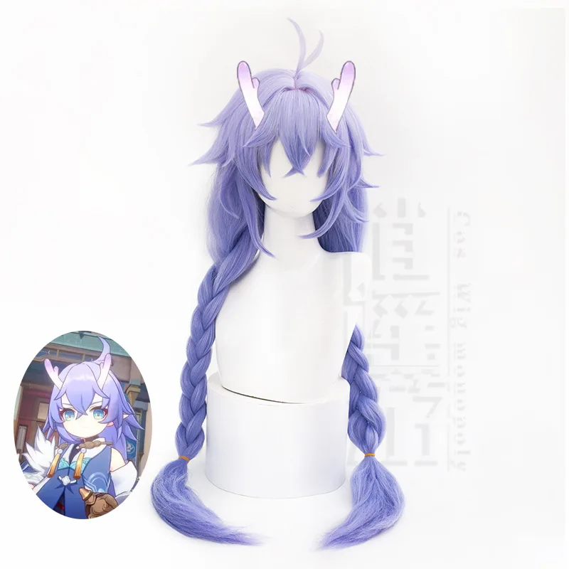 

Game Honkai: Star Rail Bailu Cosplay Wig Bailu Cosplay 100CM Heat Resistant Synthetic Hair Halloween Role Play Wigs + Free Cap