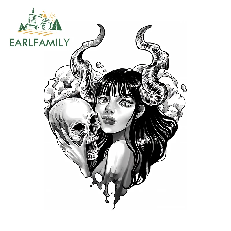 

EARLFAMILY 13 см X 9,8 см для демонической девушки, простые наклейки, водонепроницаемый устойчивый к царапинам декор, автомобильные товары