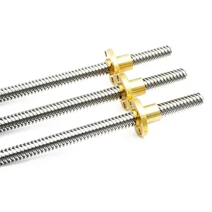 100mm 150mm 200mm T8 Screw Rod with Flange for Stepping Motor Ladder-Shaped Screw 3D Printer Accessory