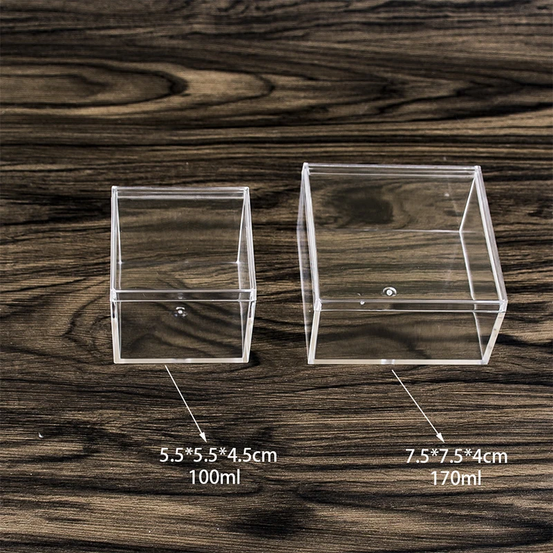 Прозрачные акриловые коробки с крышкой 1 шт. пластиковый органайзер маленькая